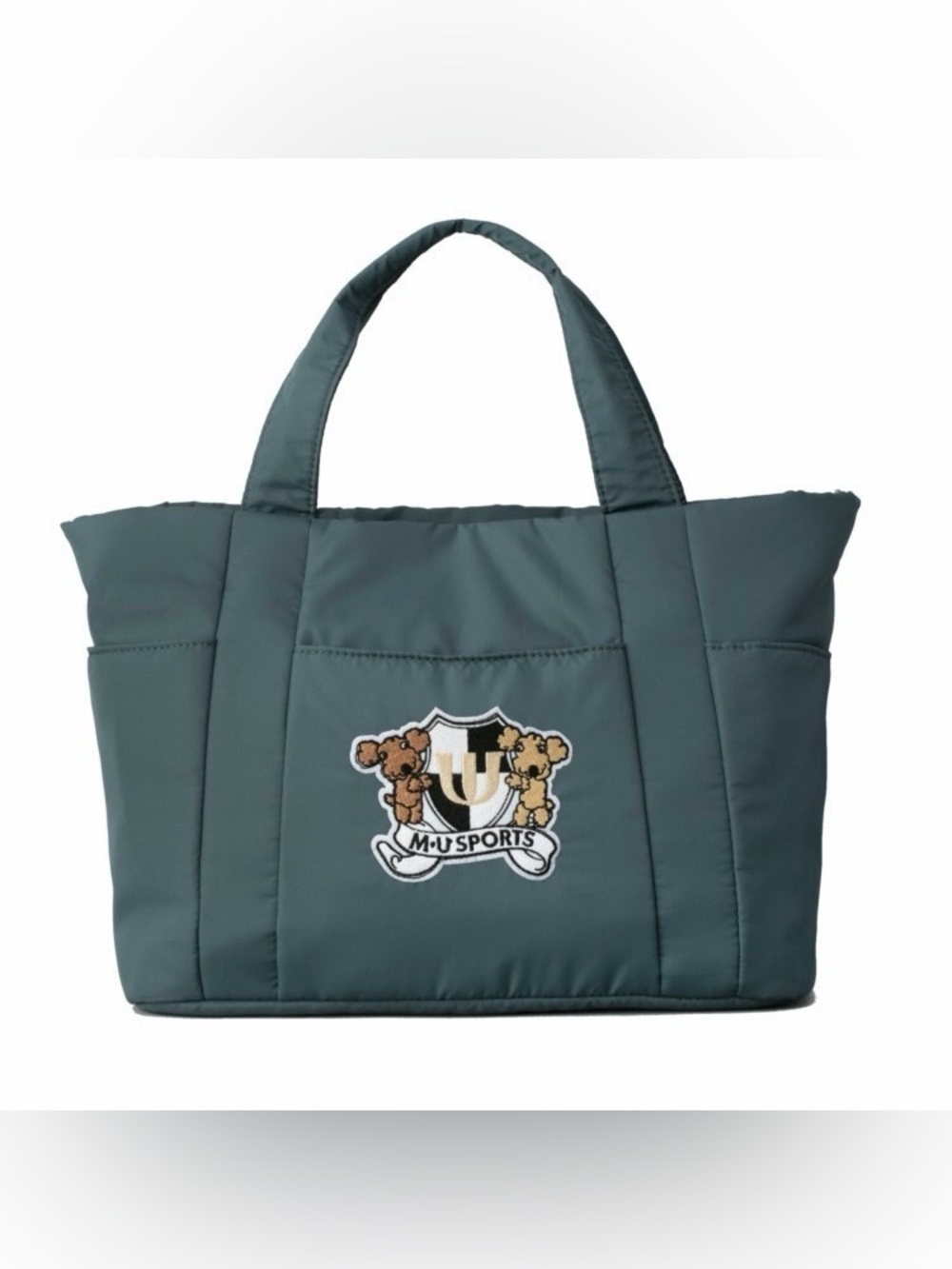 MU Sports Golf Cart Tote Bag Teal Puffer Nylon Bear Crest Logo Golfcore Japan